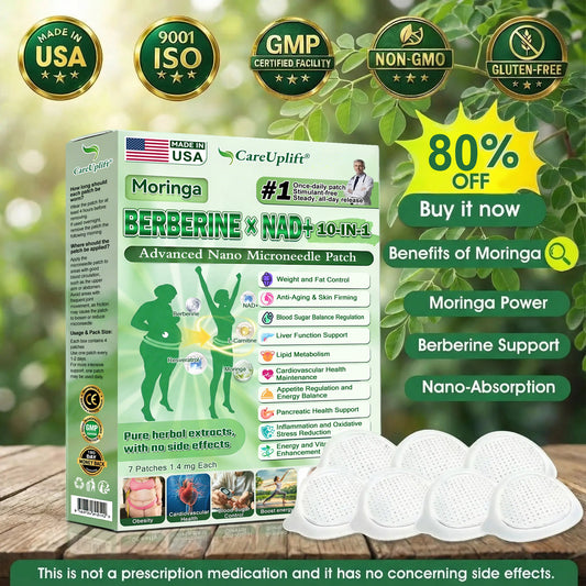 🇺🇸 𝐎𝐟𝐟𝐢𝐜𝐢𝐚𝐥 𝐔𝐒 𝐒𝐭𝐨𝐫𝐞 | 🧑‍⚕️🩺 𝐂𝐚𝐫𝐞𝐔𝐩𝐥𝐢𝐟𝐭® Moringa · Berberine × NAD+ 𝟏𝟎-𝐢𝐧-𝟏 𝐀𝐝𝐯𝐚𝐧𝐜𝐞𝐝 𝐍𝐚𝐧𝐨 𝐌𝐢𝐜𝐫𝐨𝐧𝐞𝐞𝐝𝐥𝐞 𝐏𝐚𝐭𝐜𝐡 — 𝐎𝐧𝐜𝐞 𝐃𝐚𝐢𝐥𝐲, 𝐕𝐢𝐬𝐢𝐛𝐥𝐞 𝐑𝐞𝐬𝐮𝐥𝐭𝐬 𝐢𝐧 𝟕 𝐃𝐚𝐲𝐬